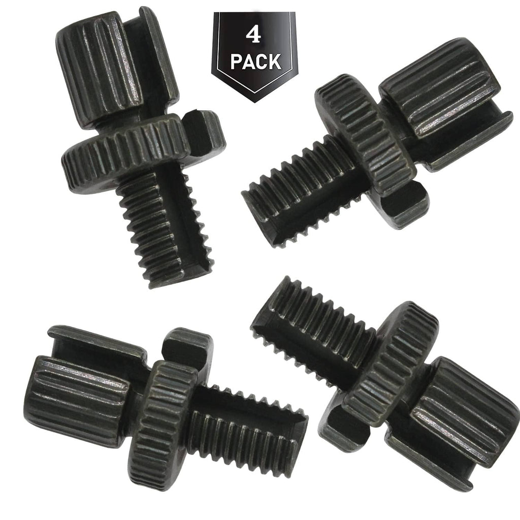 4-pack brake cable adjuster screw nuts and bolts, black metal ridged collars