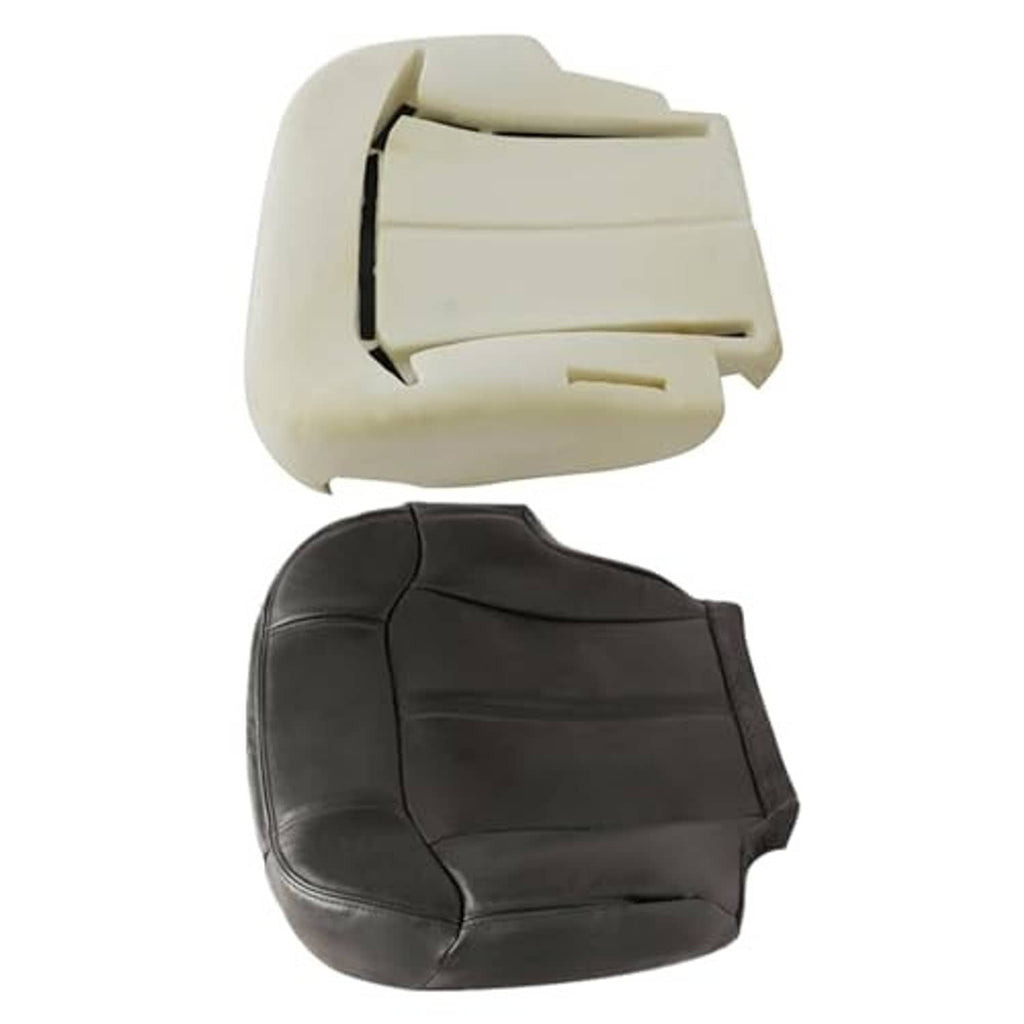 Front driver-side seat bottom cover with foam cushion set, dark gray and light gray