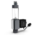 CO2 solenoid valve with adapter, silver cylinder and black CO2 controller module