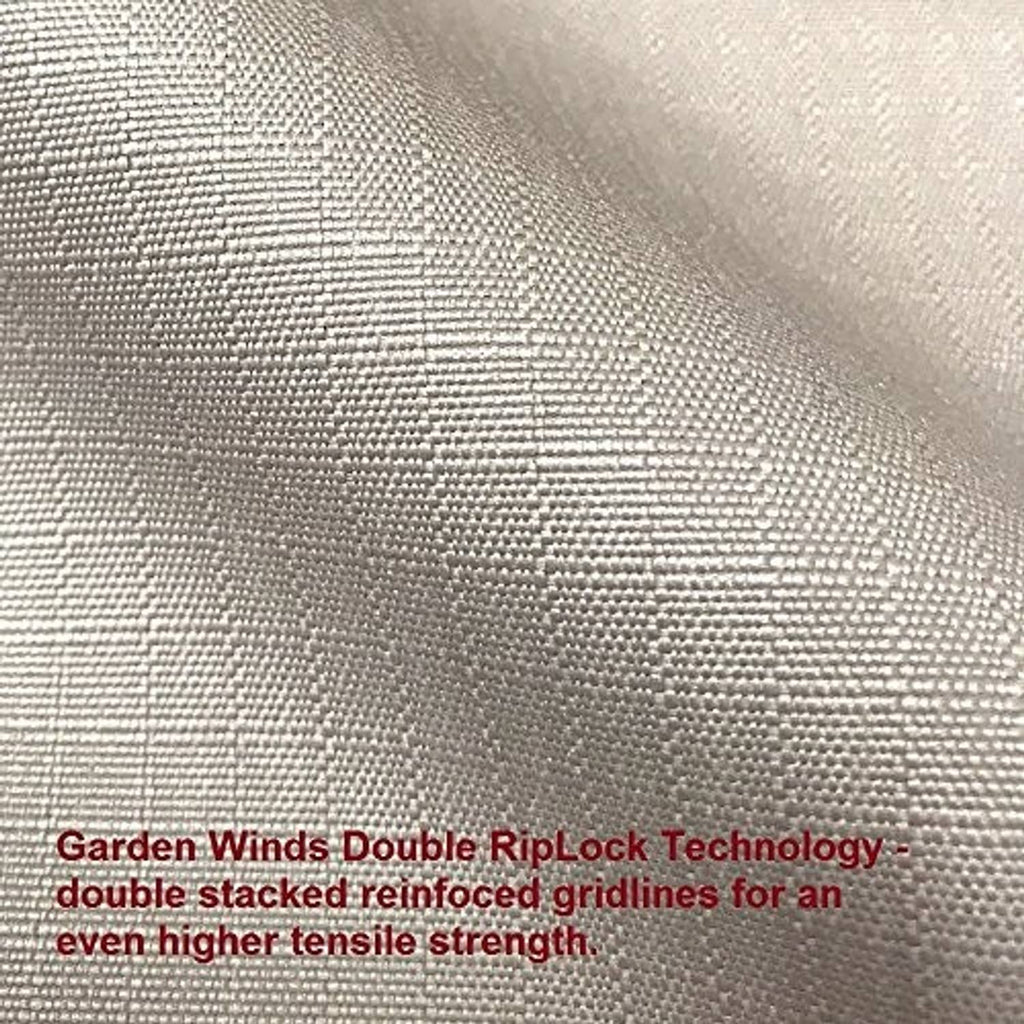 Beige ripstop woven canopy fabric texture with double grid reinforcement
