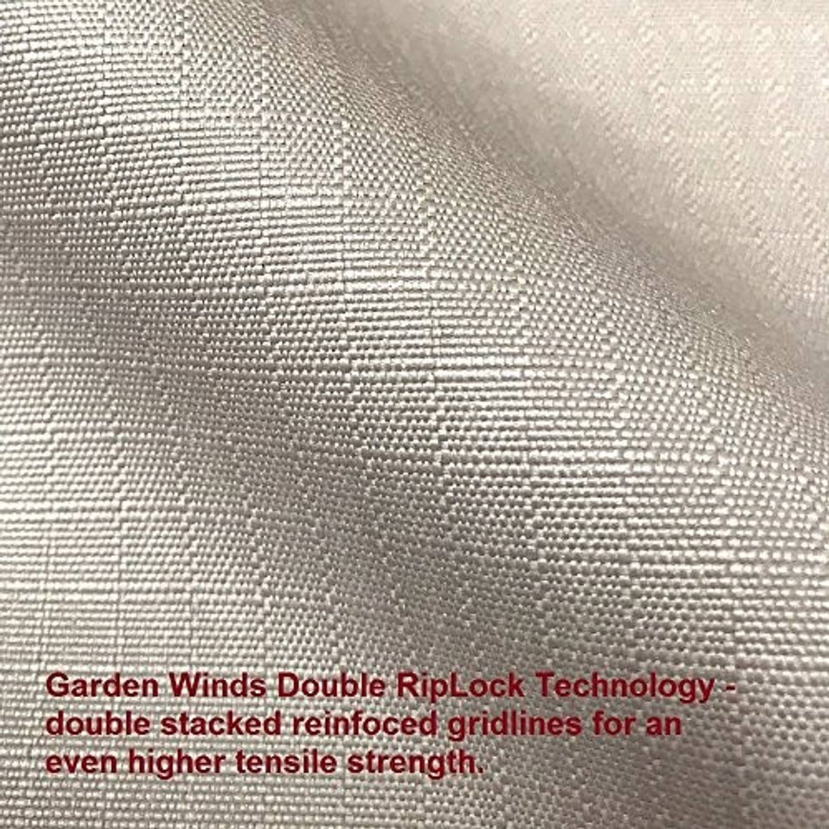 Beige ripstop woven canopy fabric texture with double grid reinforcement