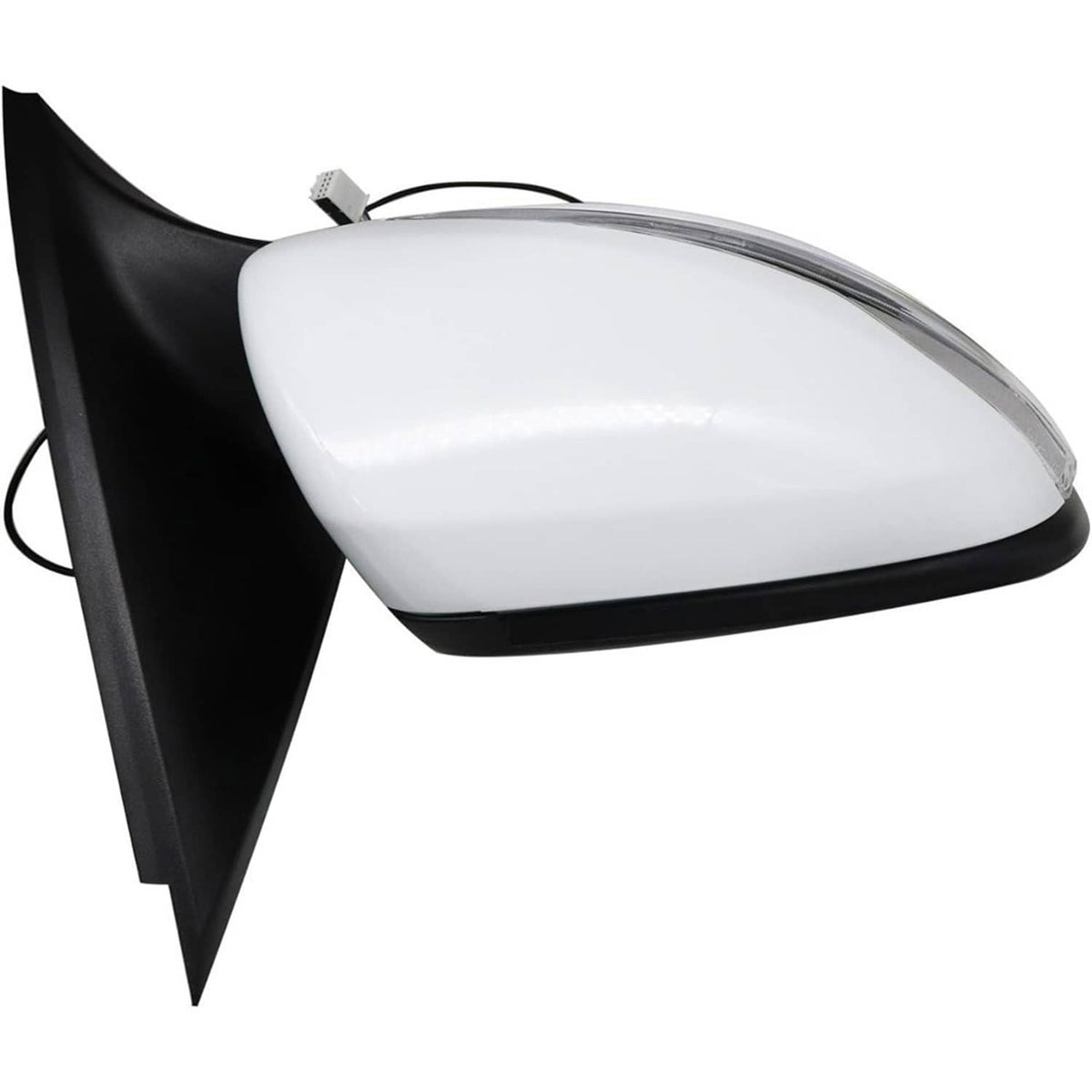 Heated blind spot side mirror cap with black base, close-up