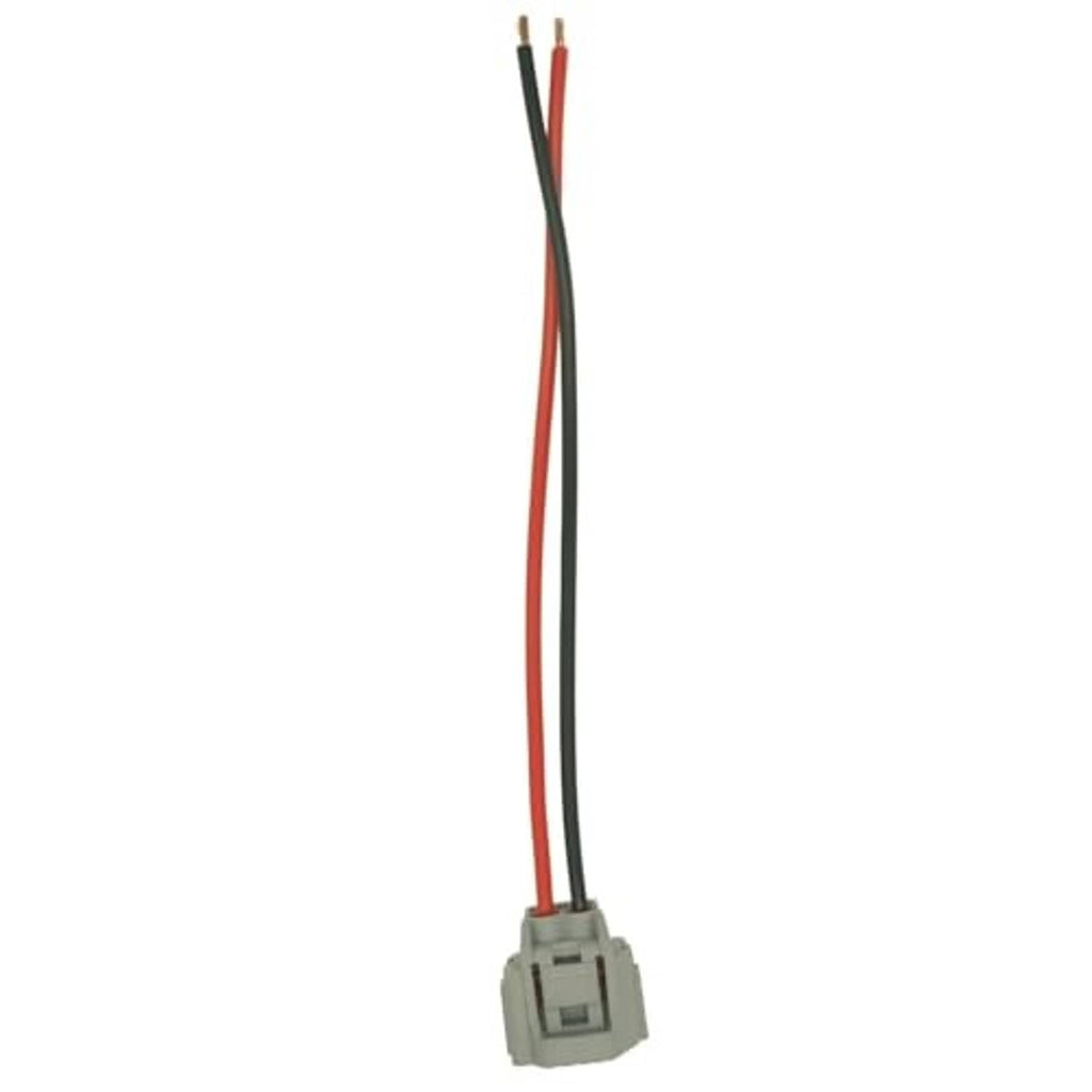 Two-pin gray AC compressor connector with red and black wires