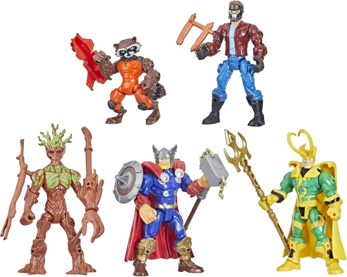 Marvel Super Hero Mashers action figure pack, 6 character figures with weapons