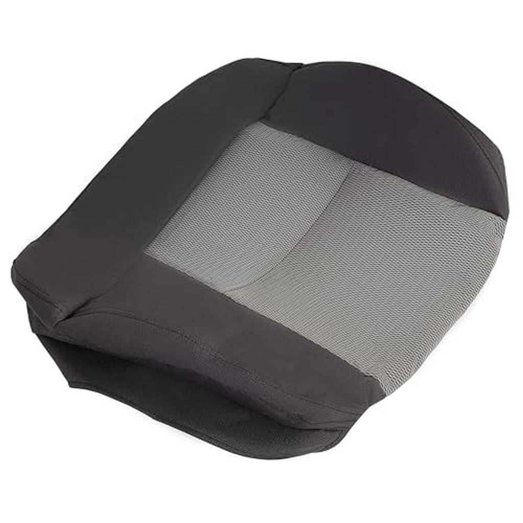 Dark gray driver-side bottom seat cover with light gray mesh top panel