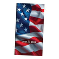 Small pocket planner with American flag cover, 2027 & 2028 text