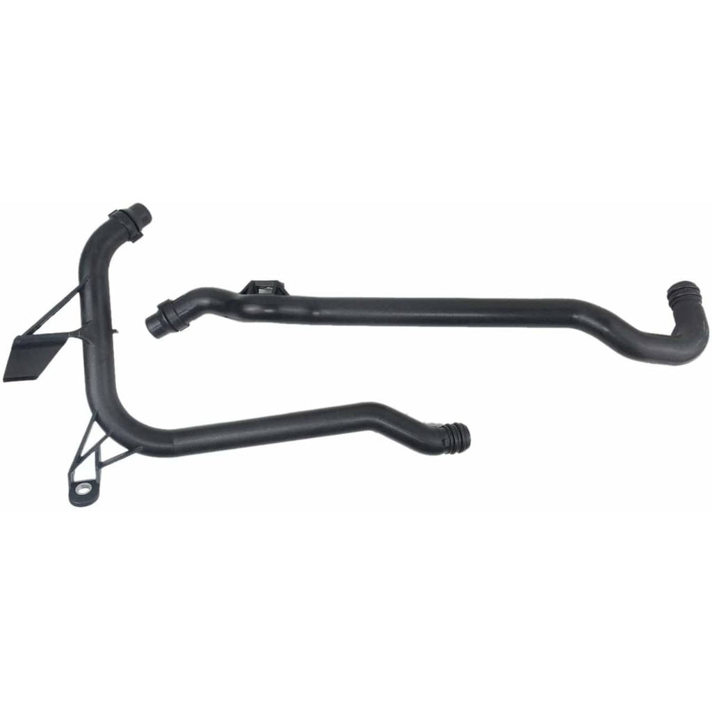 Engine heater coolant water pipe with molded black hoses and pipe fittings