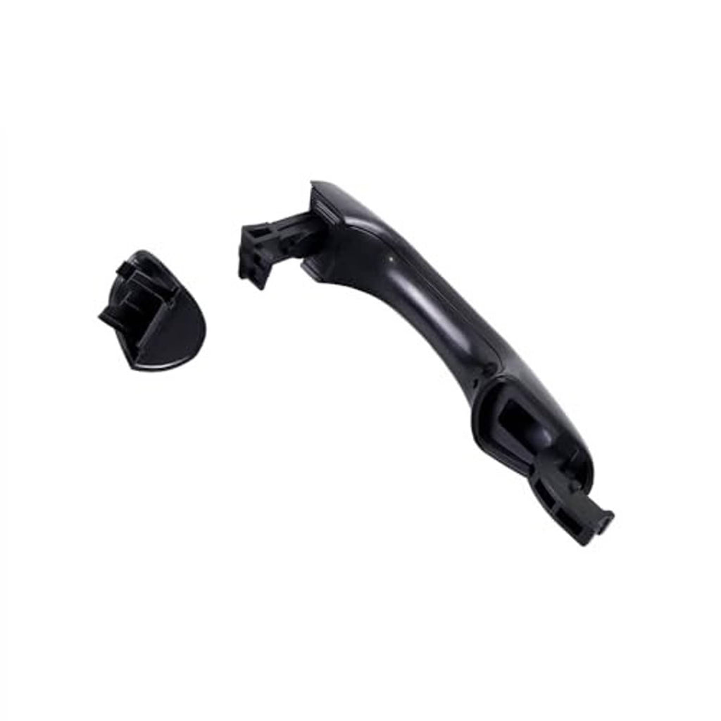Black exterior door handle with mounting points and separate cover