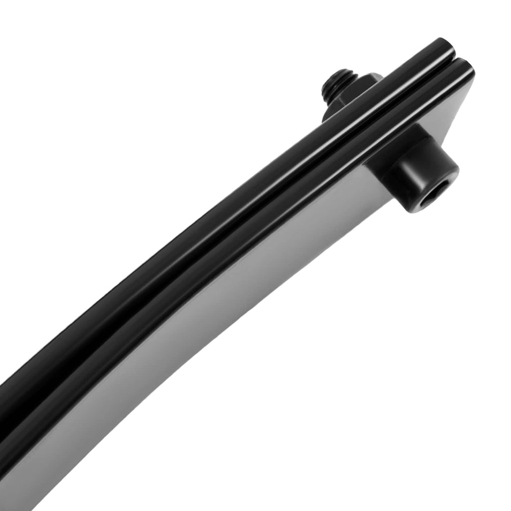 Front leaf spring end with black bushing and mounting pin opening