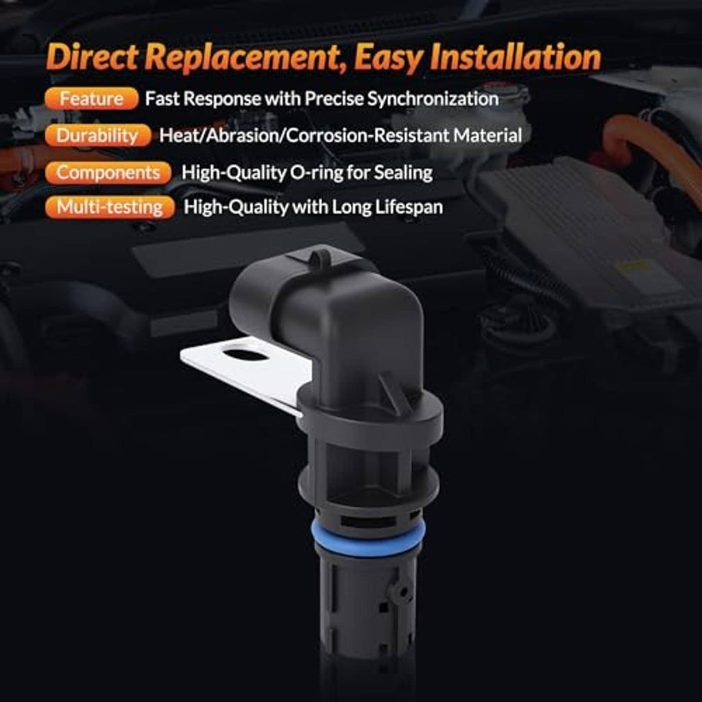 Crankshaft position sensor with metal bracket, blue seal, and electrical connector