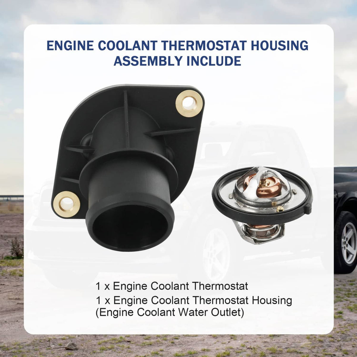 Engine coolant thermostat housing with separate thermostat insert and metal valve cap