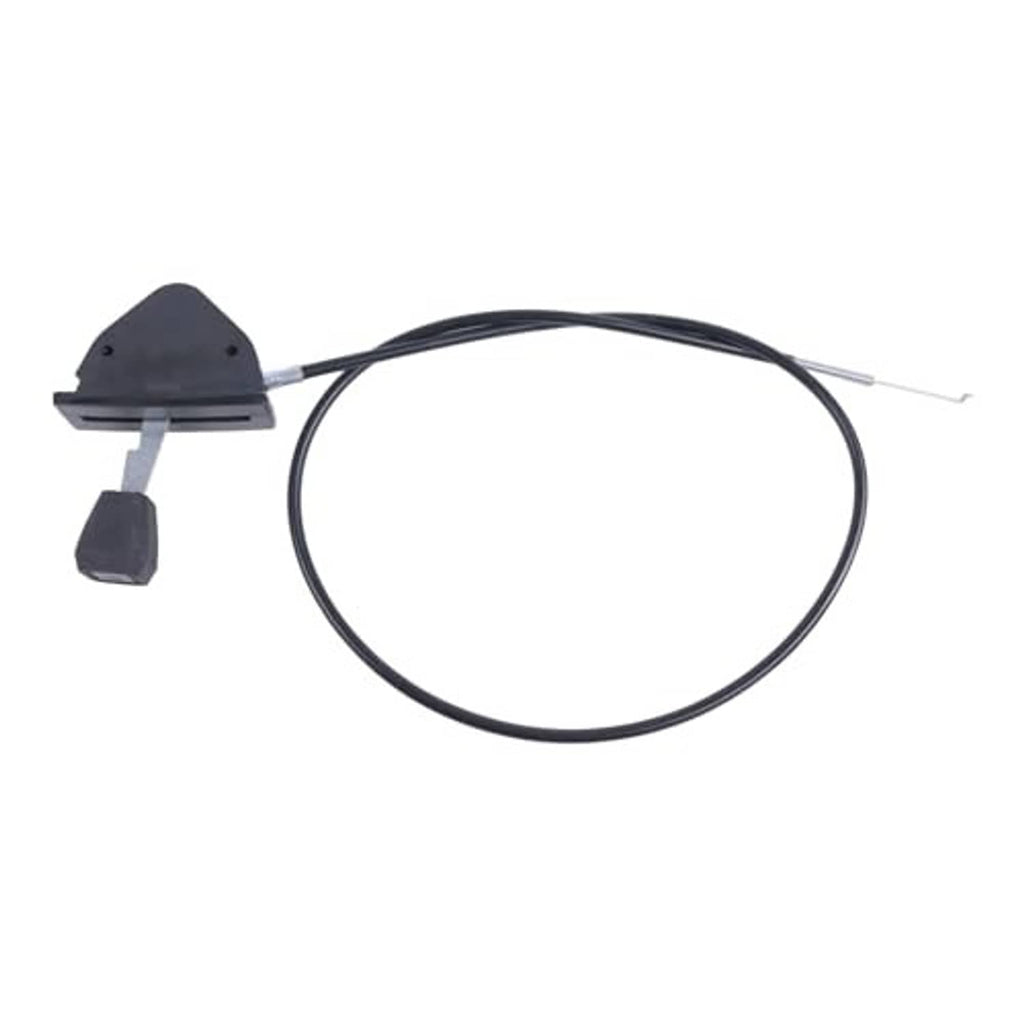 Throttle cable control lever assembly with black cable and bracket housing.