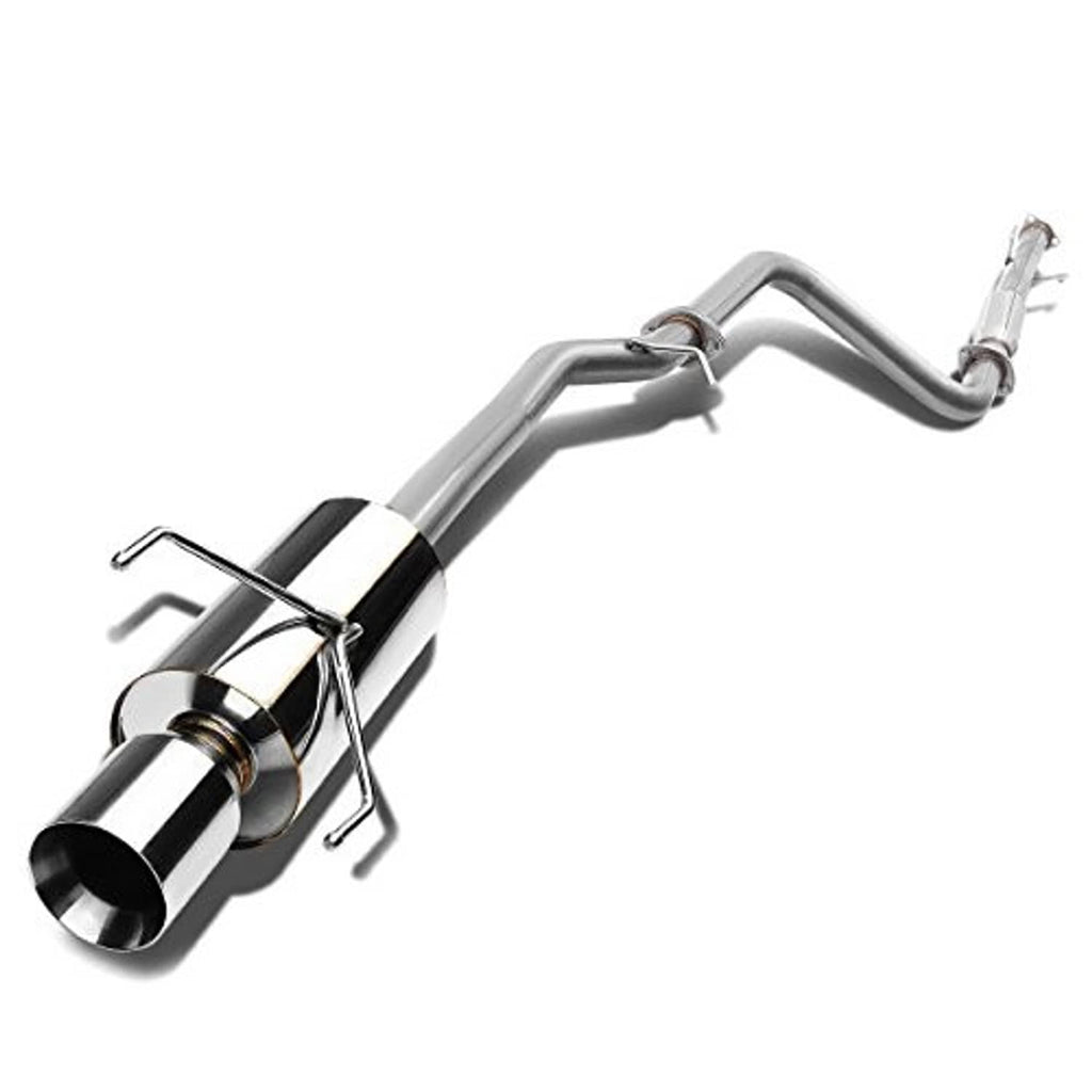 Cat-back exhaust with stainless tubing and black muffler outlet