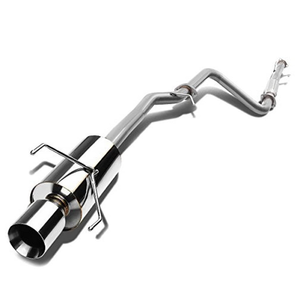 Cat-back exhaust with stainless tubing and black muffler outlet