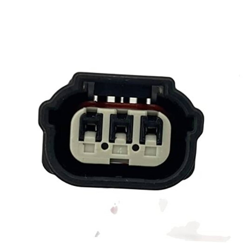 Camshaft position sensor connector, black housing with white 3-pin plug