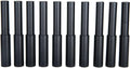 Set of 10 golf shaft extension sleeves, dark metal with open ends