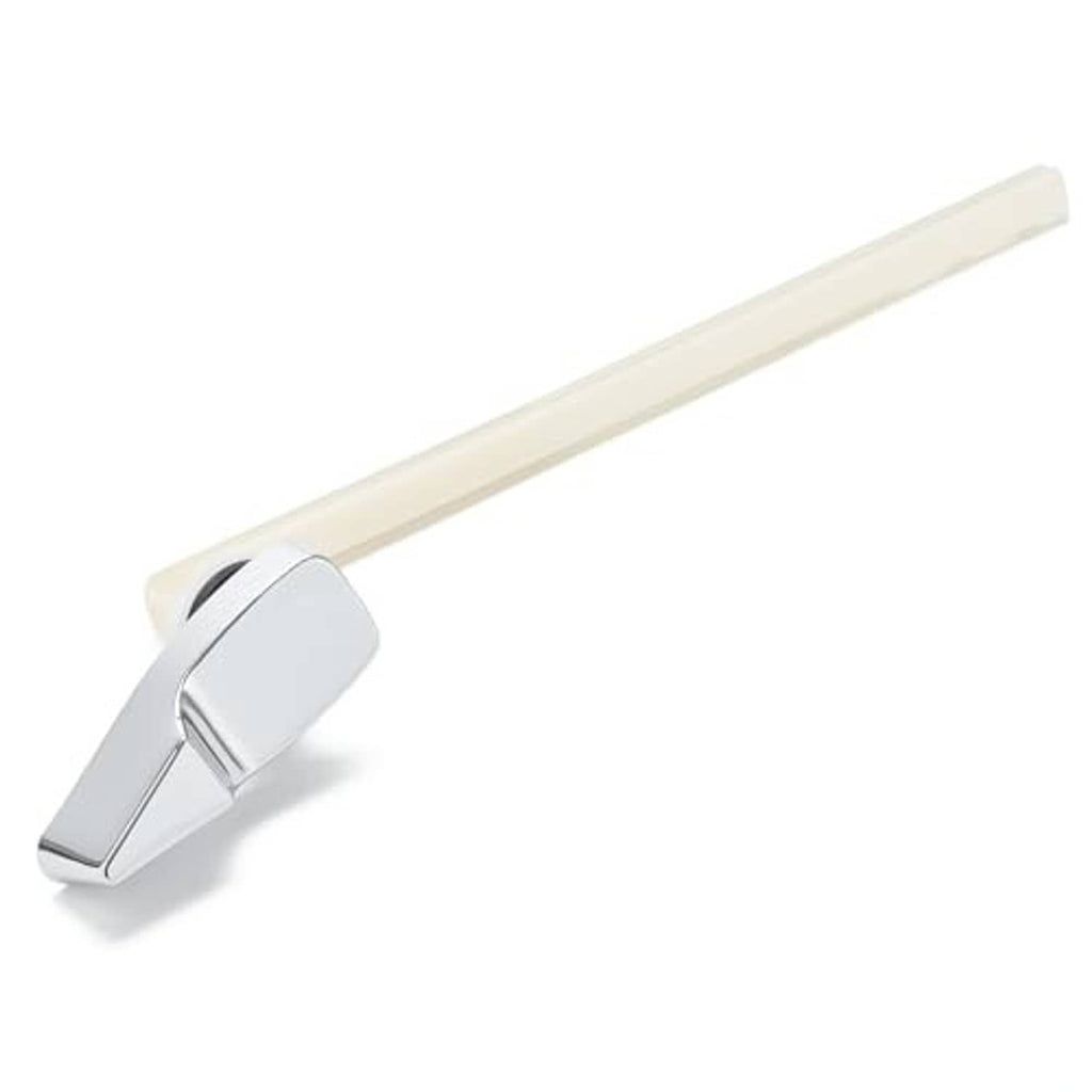 Chrome flush lever with extended white handle bar