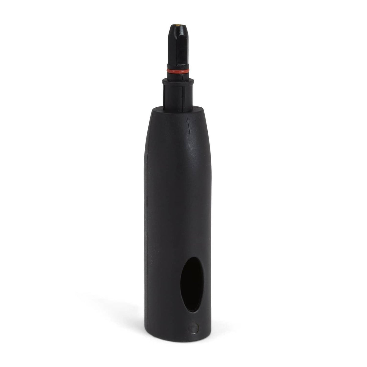 Steam machine straight adaptor, black cylinder nozzle with red collar