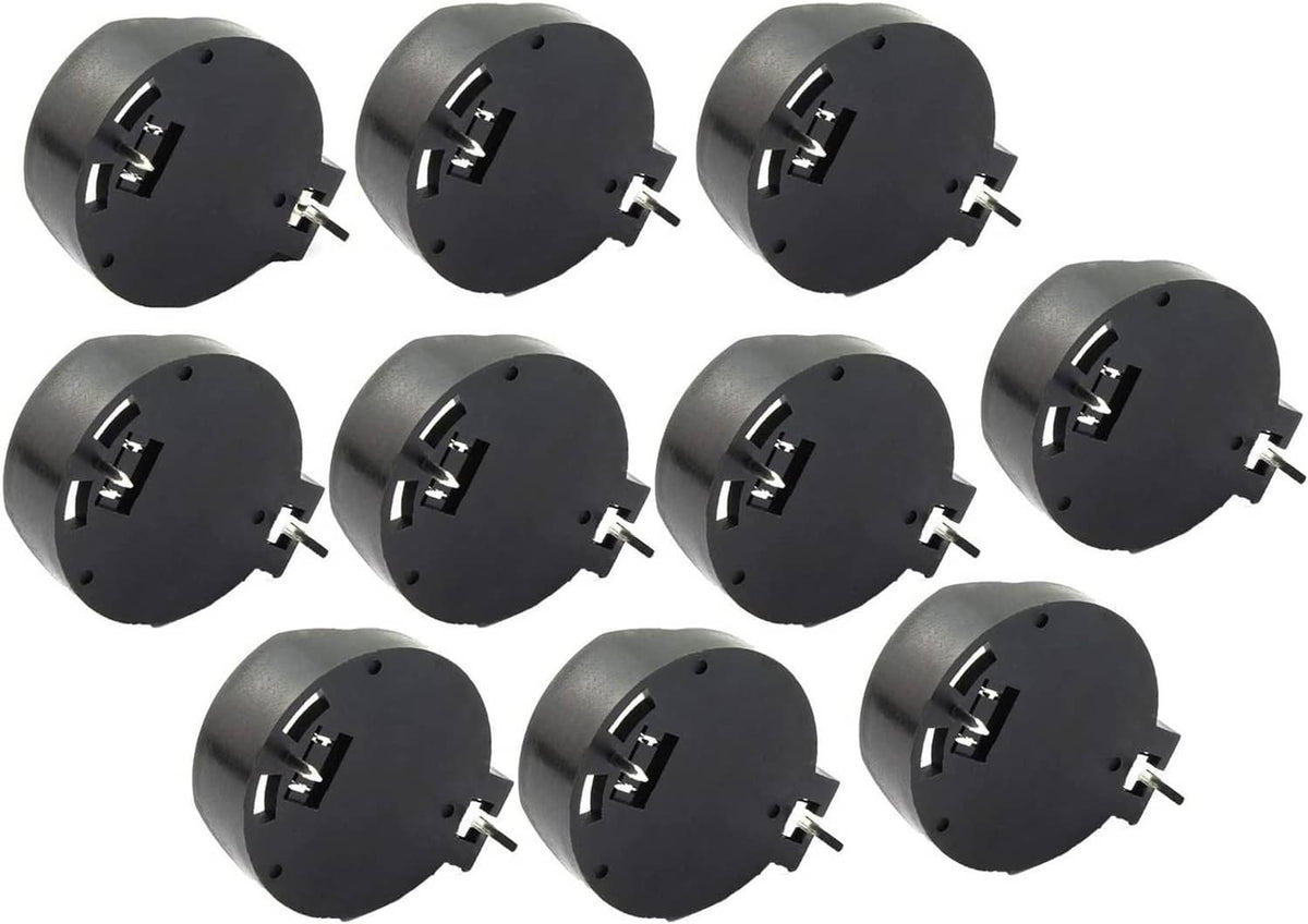 CR2032 2-pin DIP coin cell holder pack, multiple black sockets