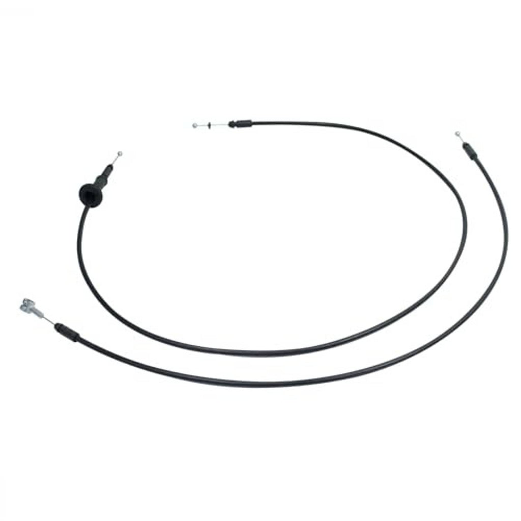 Hood latch release cable assembly with black cables and circular mounting connector