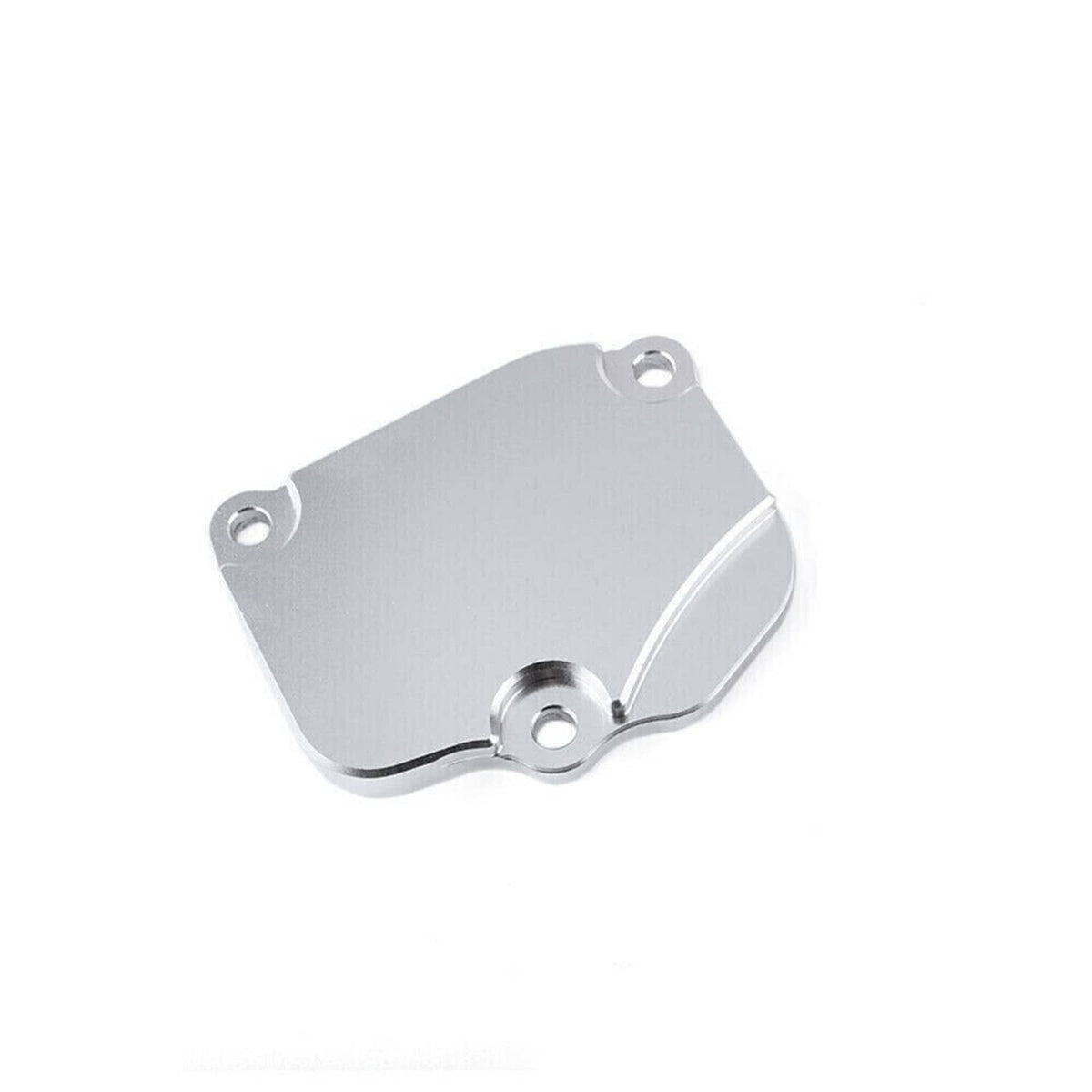 Billet timing cover plate, smooth silver finish with mounting holes