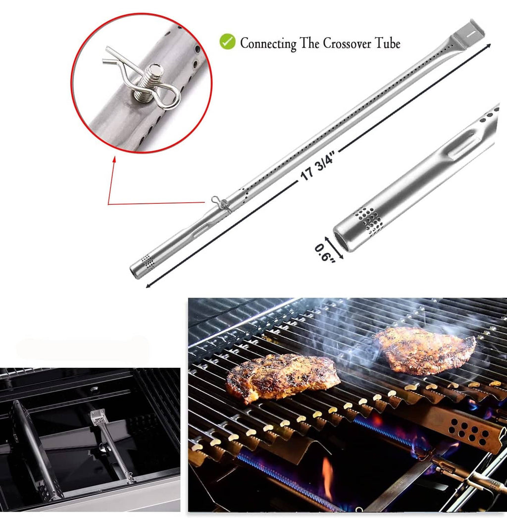 17 3/4 in crossover tube with connecting hardware for 2-burner grills