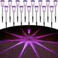 Purple solar LED stake lights, 15-pack with clear diamond lamp heads