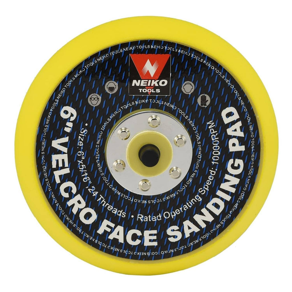 Hook-and-loop sanding disc with yellow backing, 6 inch, metal arbor hole