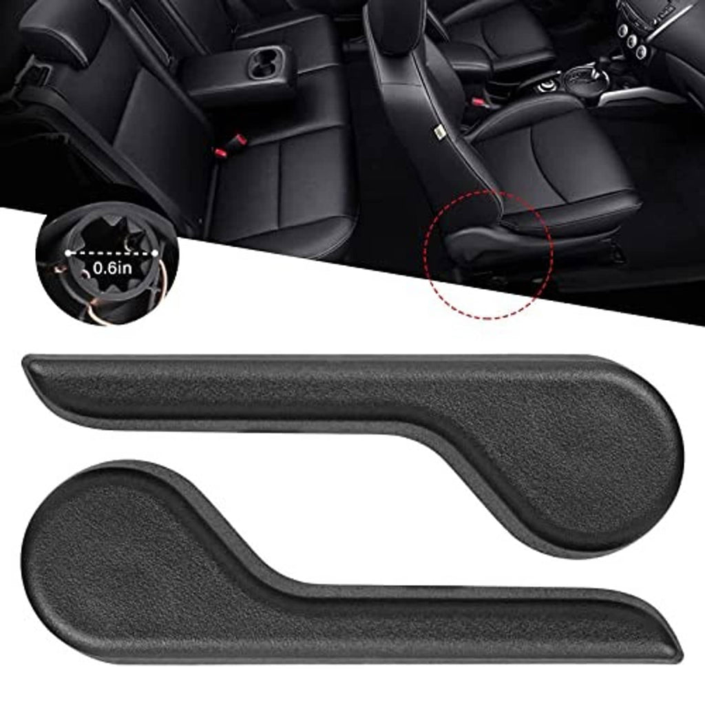 Black seat recliner handle lever with mounting side profile detail
