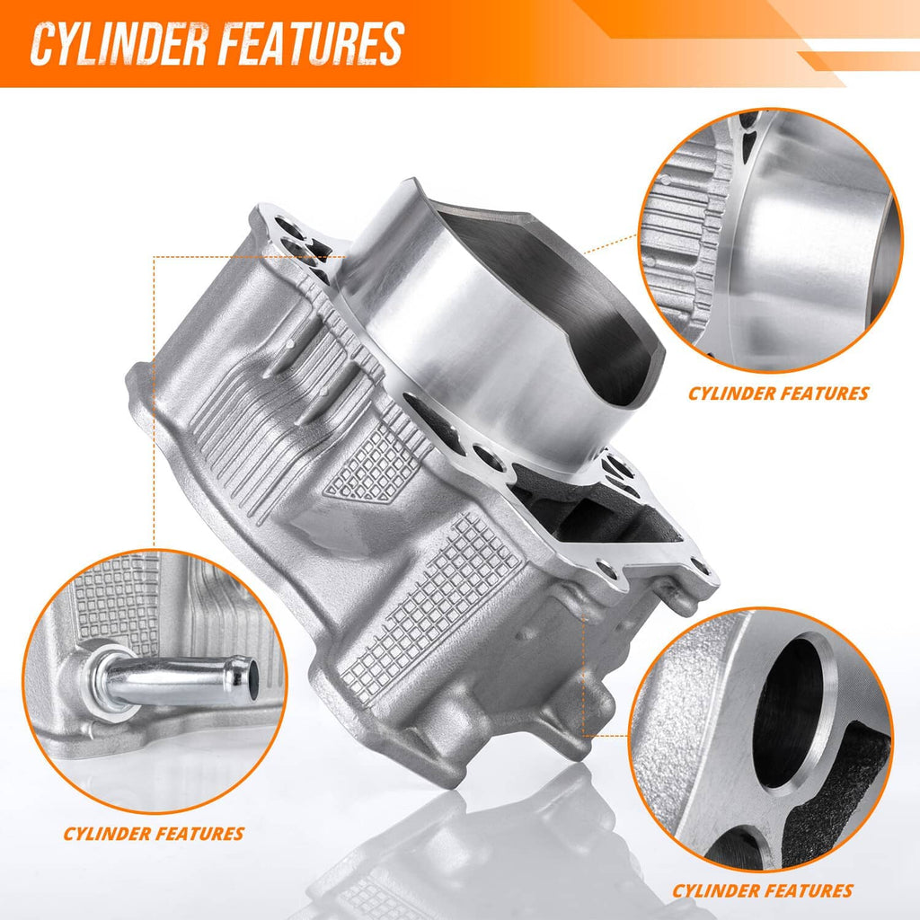 Aluminum cylinder feature view with finned cooling design and side mounting port