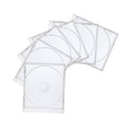 Set of 6 clear single-disc CD jewel cases, white plastic, disc shown