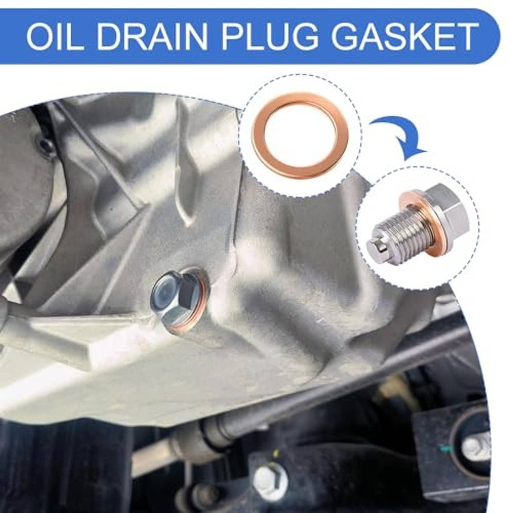 Copper oil drain plug gasket ring for engine drain pan, round copper washer with center hole