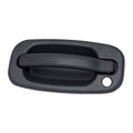 Textured black exterior door handle with circular key hole