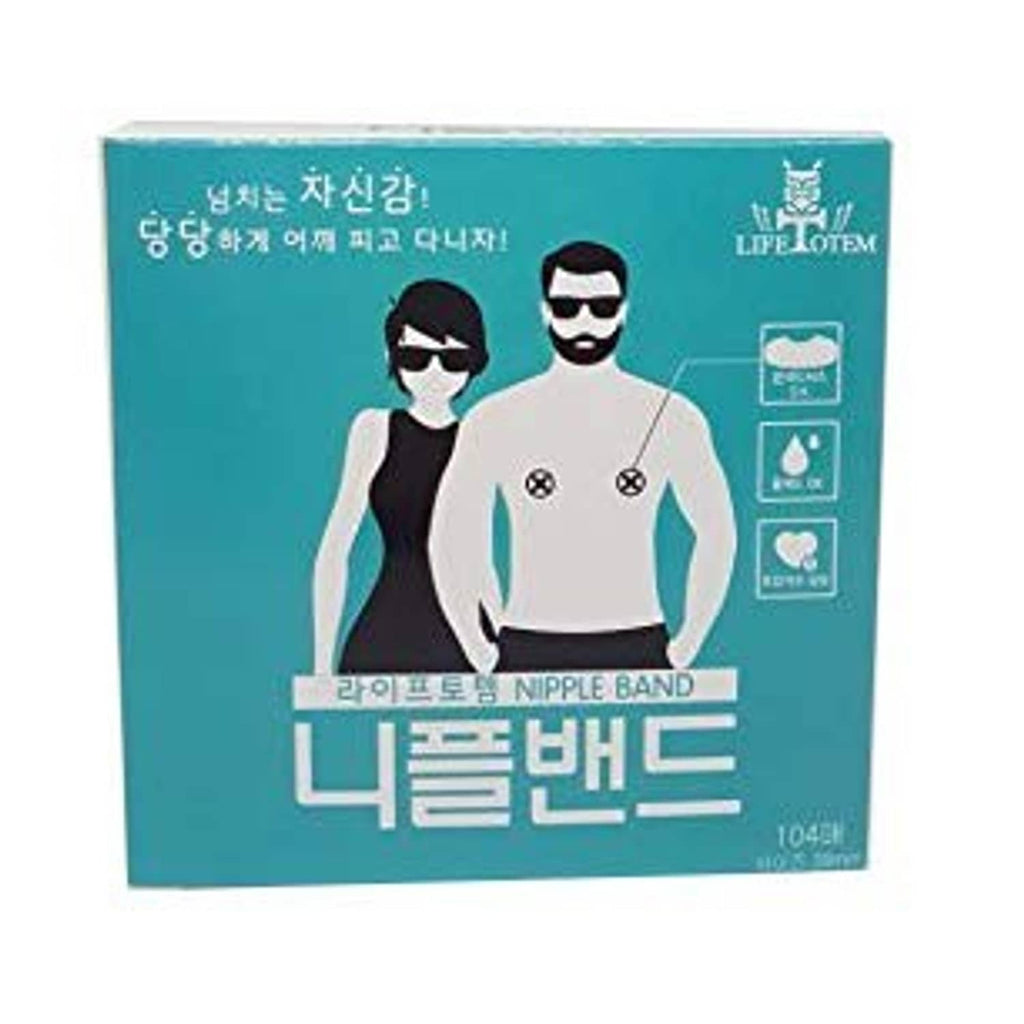 Nipple band nipple cover box with illustrated male models