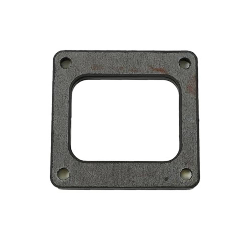 Rectangular gasket plate with mounting holes, textured dark finish