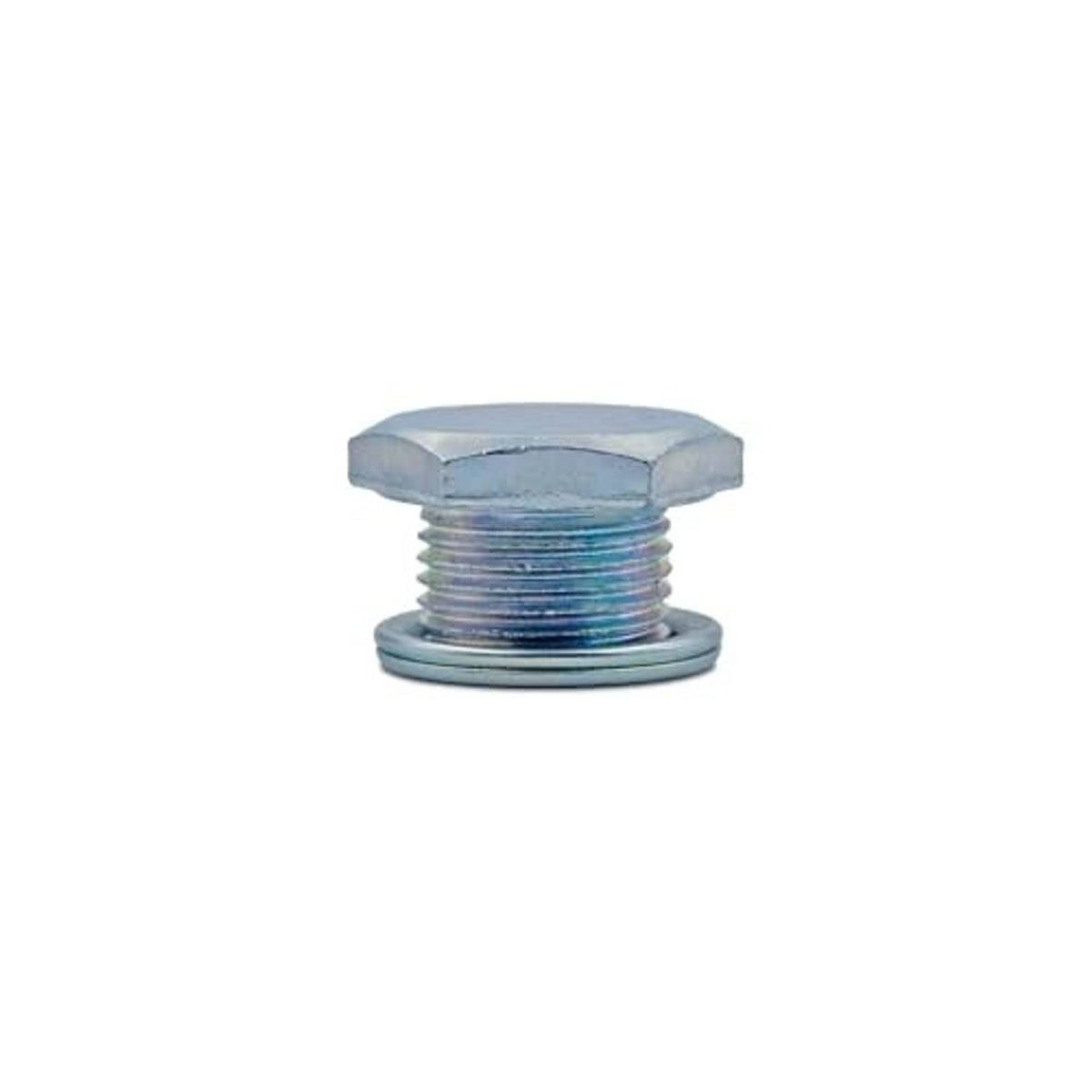 Steel drain plug for axle housing with hex head and washer face