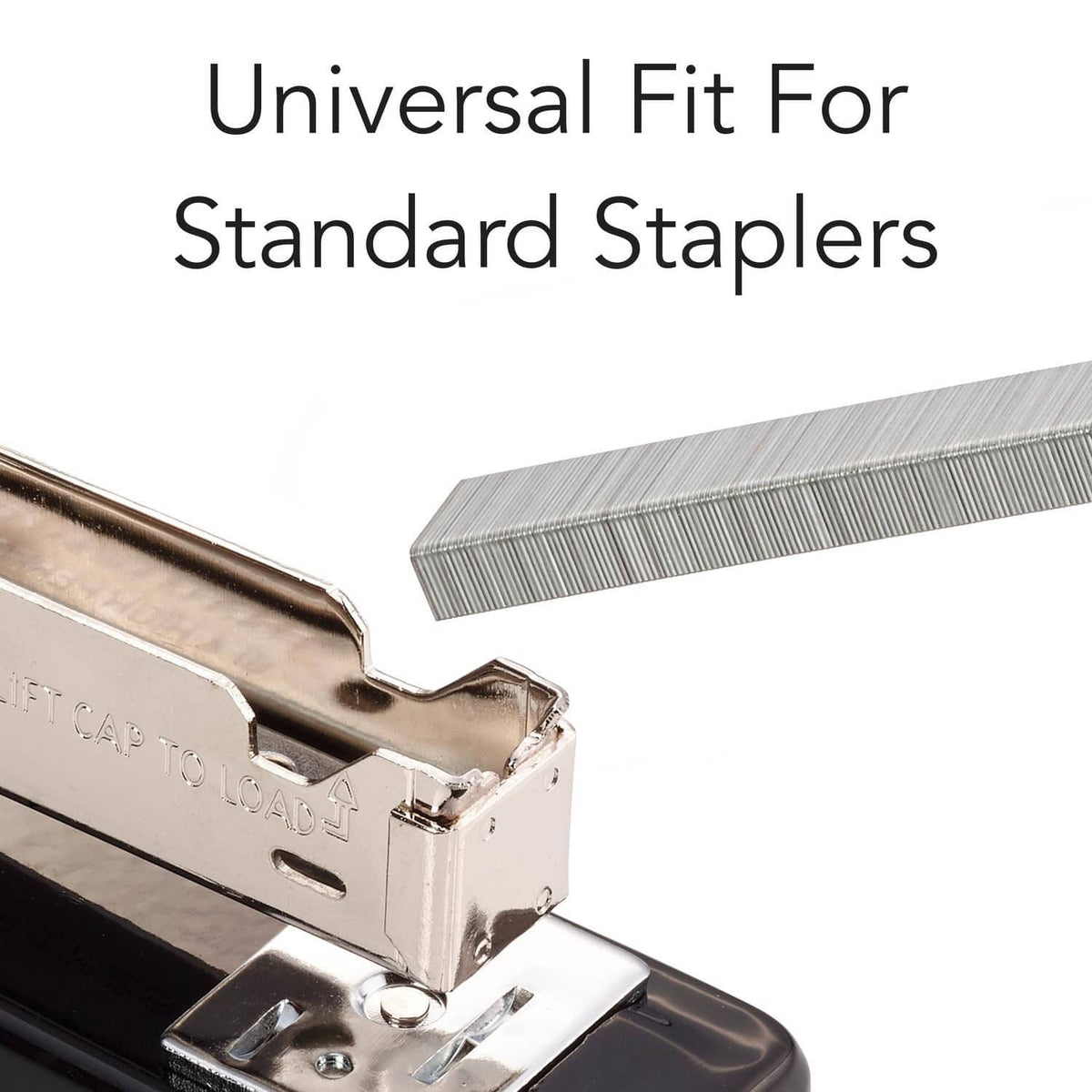 Chisel-point staples loaded into a desktop stapler mechanism