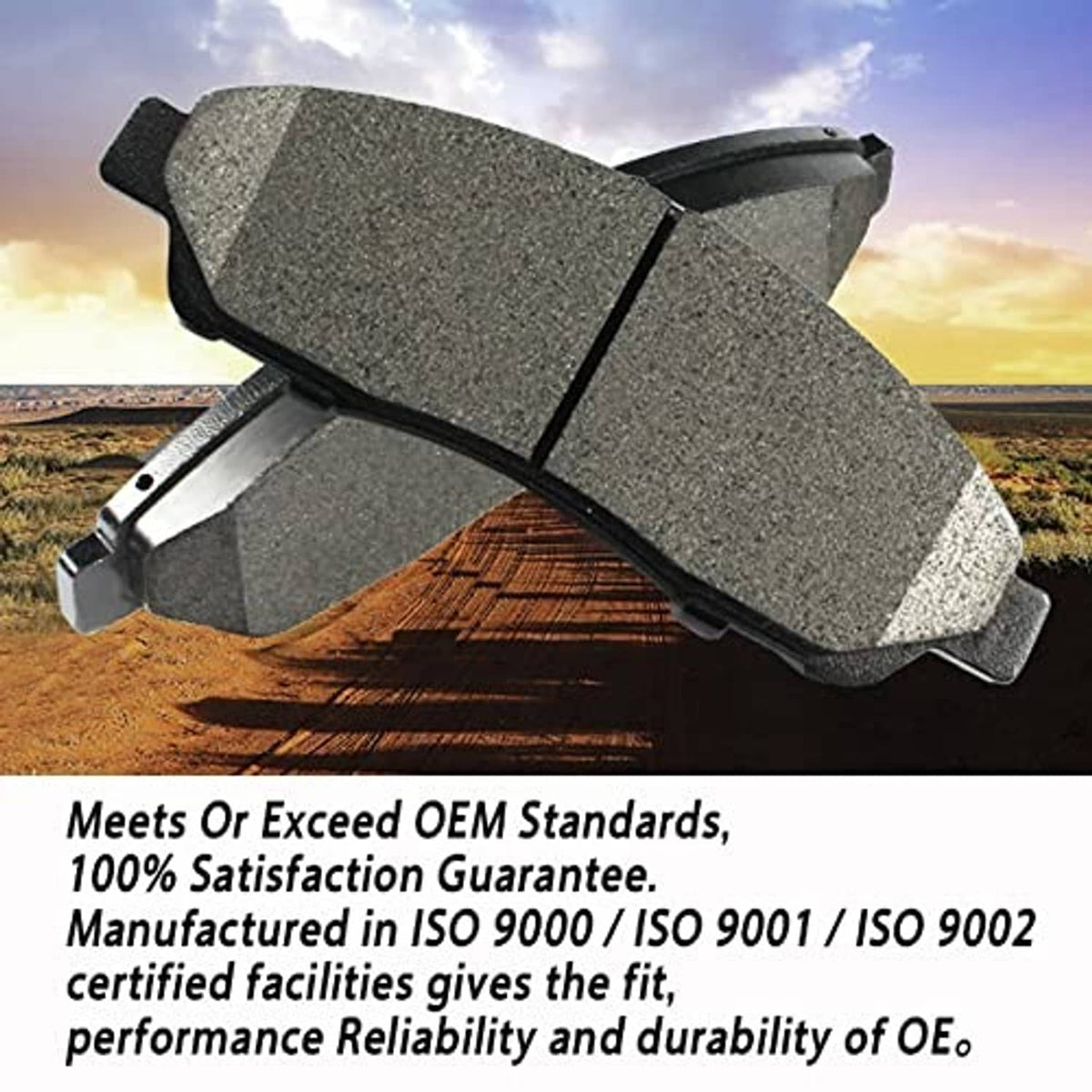 SIPAUTEC ceramic brake pads, dark gray textured friction surfaces, front and rear pair