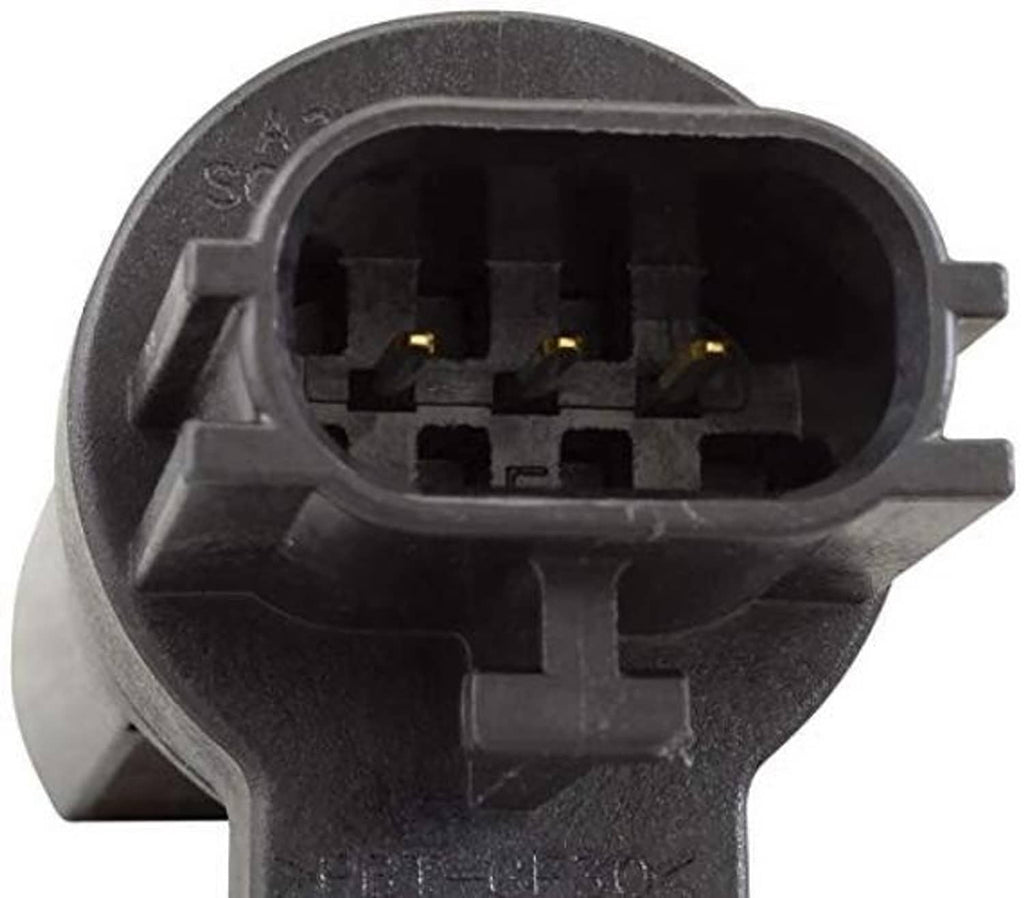 Engine crankshaft position sensor, front electrical connector with pin slots