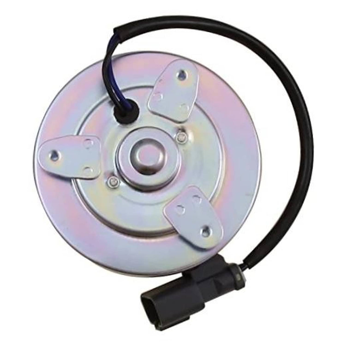 Honda Accord replacement cooling fan motor with circular housing and black wire pigtail