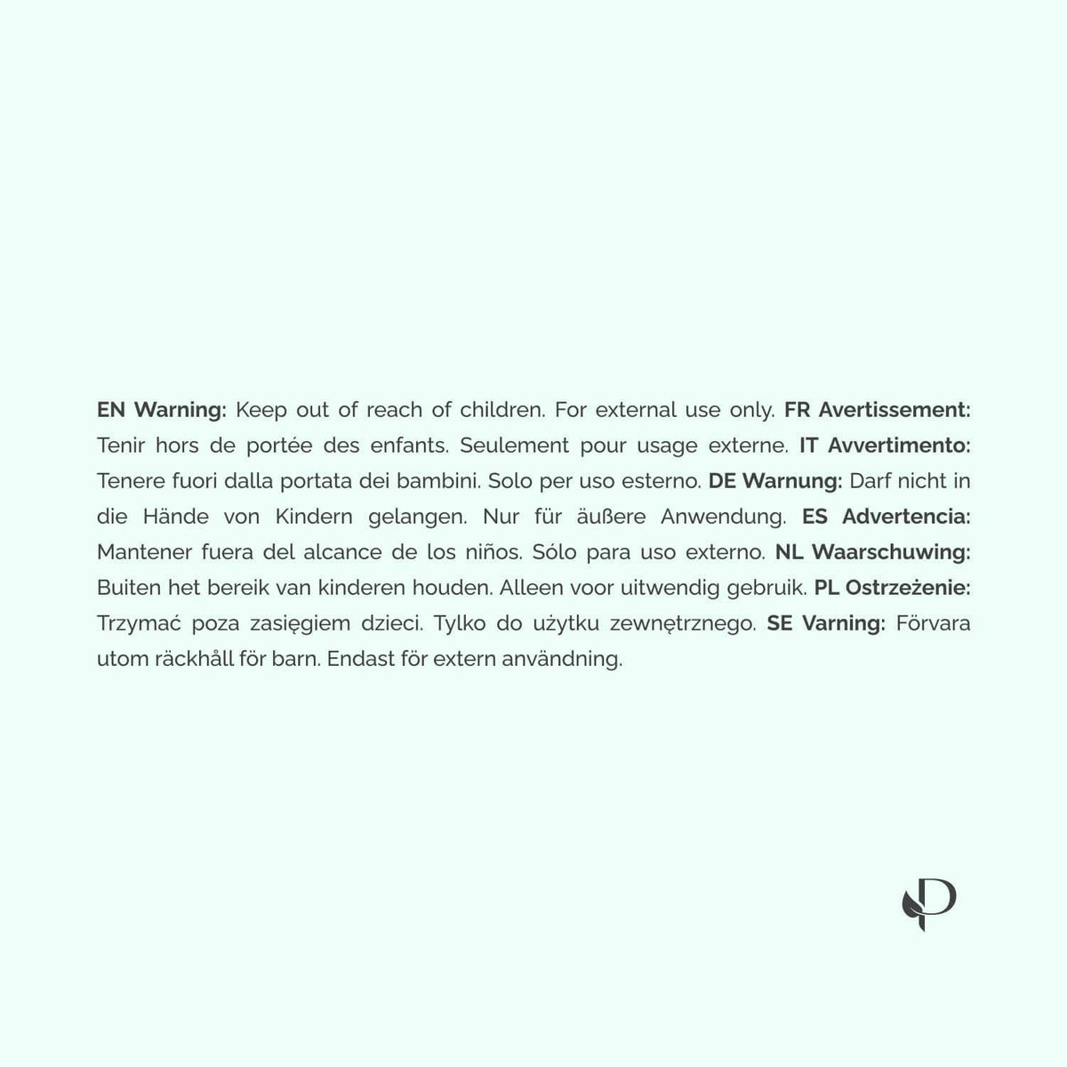 Instruction warning panel with PLANTIFIQUE logo on light background