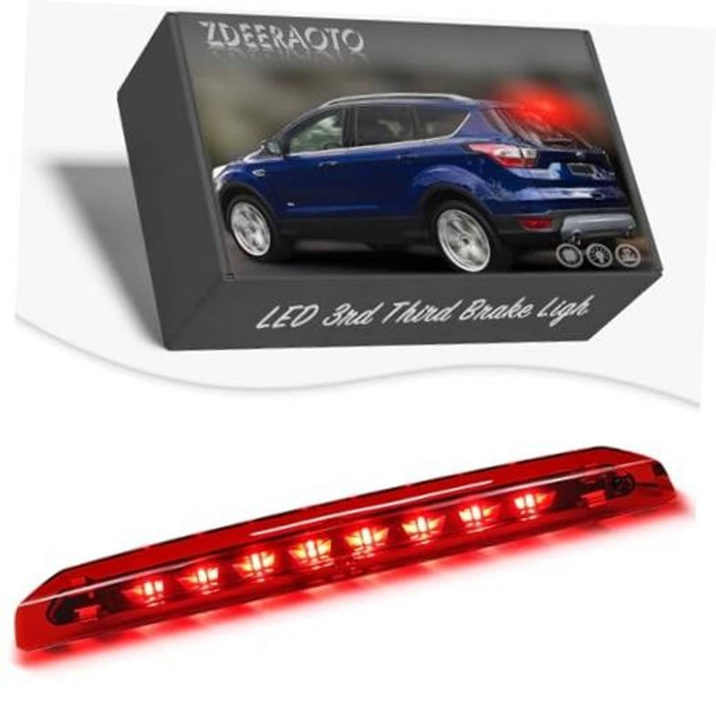 LED third brake light replacement with red lens, long rectangular bar
