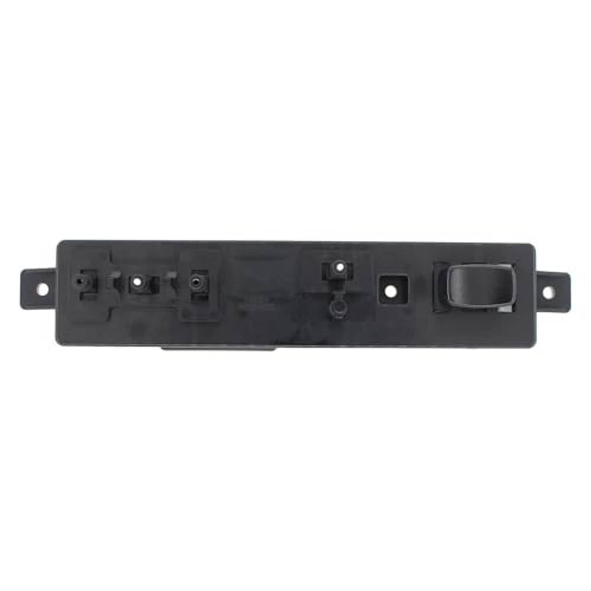 Black power seat switch panel with two mounting holes and central control switch