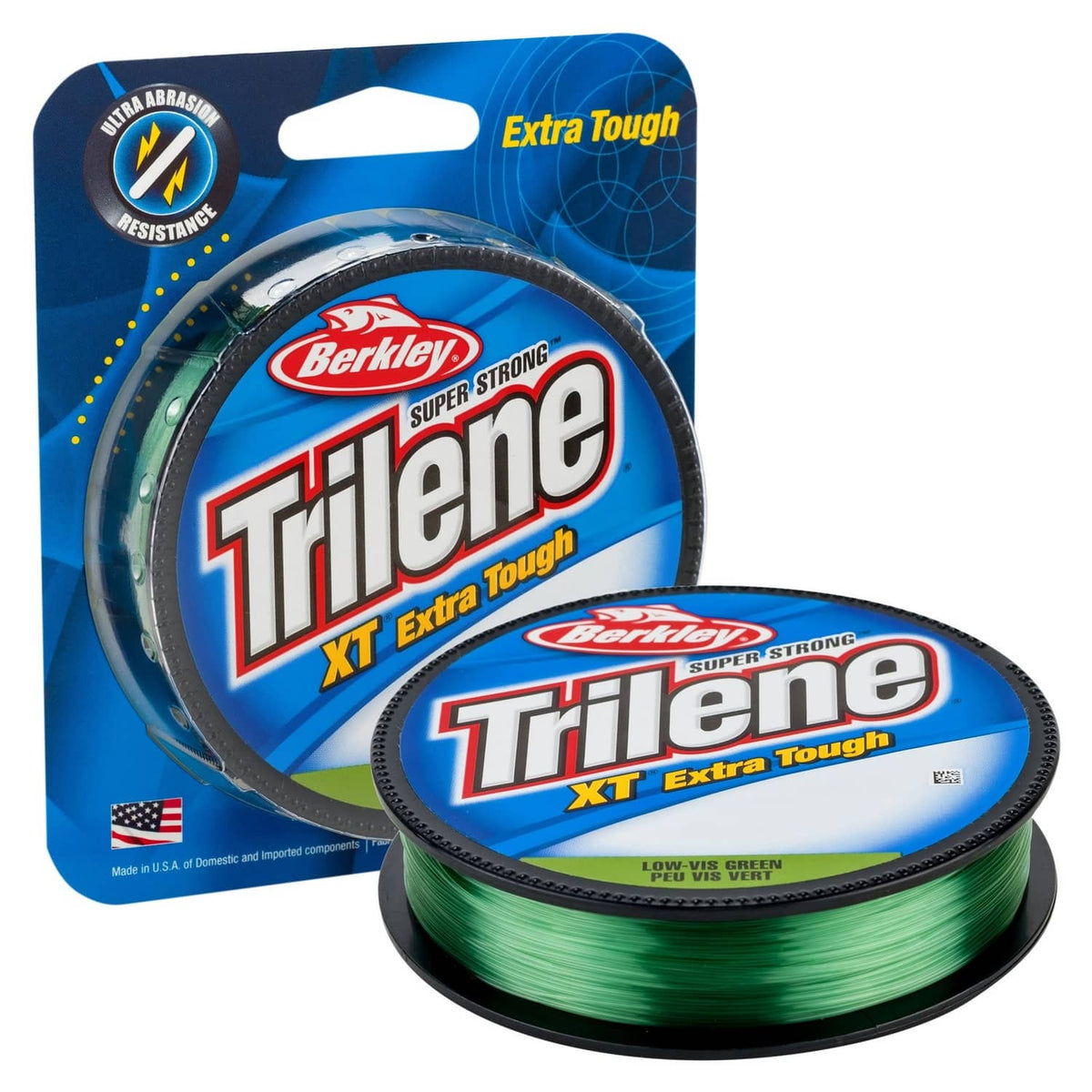 Berkley Trilene XT low-visibility green monofilament fishing line on spool