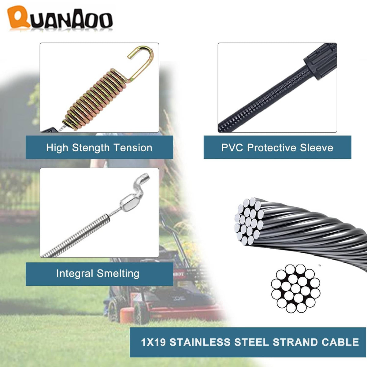 1x19 stainless steel strand traction cable with PVC protective sleeve