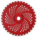 Carbide-tipped brush cutter blade, 36 teeth, 230x36P, red circular disc with holes