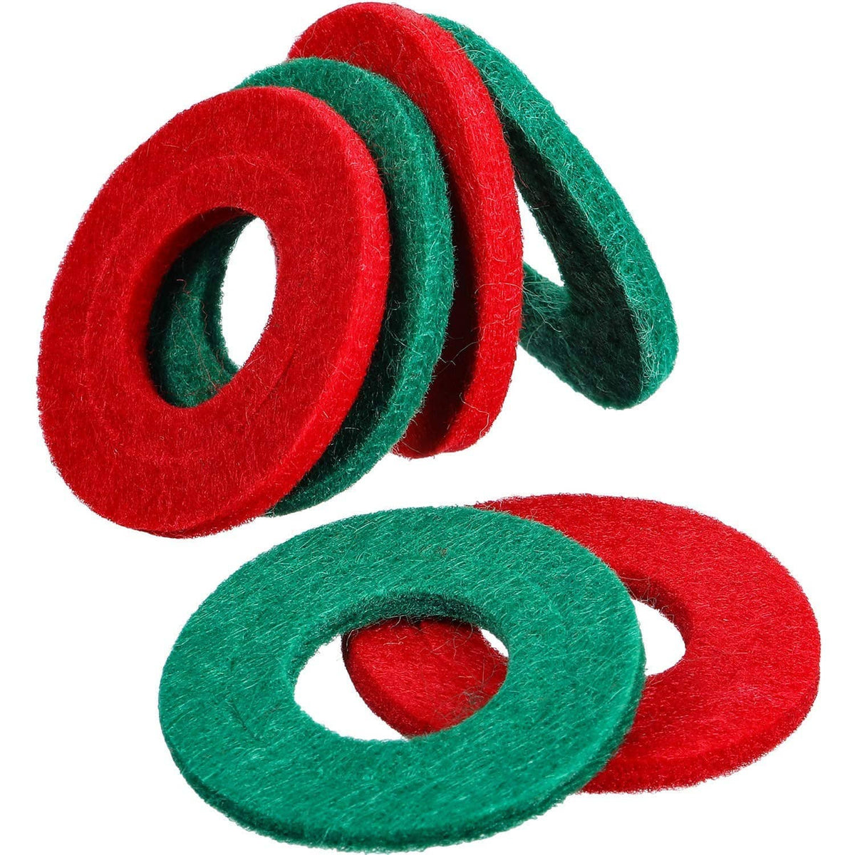 Fiber battery terminal anti-corrosion washers, red and green round rings with holes