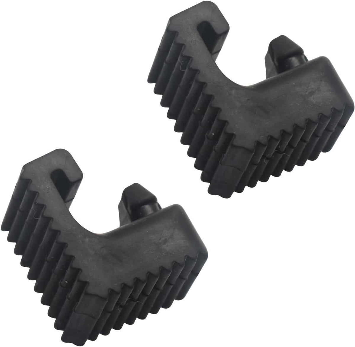 Sliding door rail stopper pair black plastic stoppers with raised gripping teeth