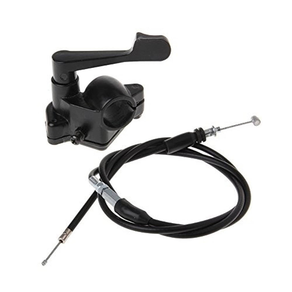 Black thumb throttle assembly with long cable and metal adjuster ends