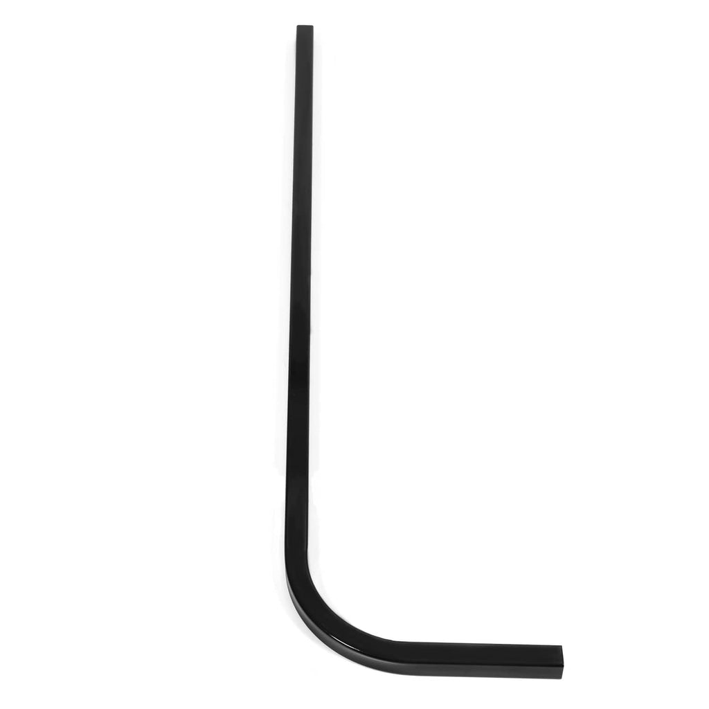Black rear roof mounting support strut with curved corner